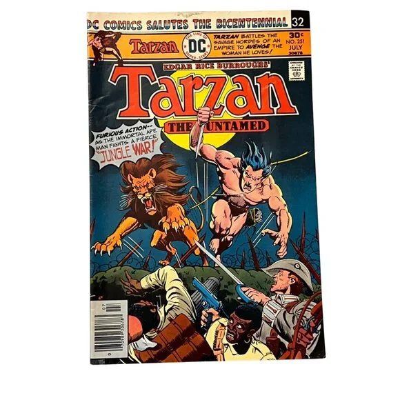Tarzan #251 (1976) DC Comics FN+ 6.5 Kubert Cover Bicentennial Issue Pre-Owned - Picture 1 of 12